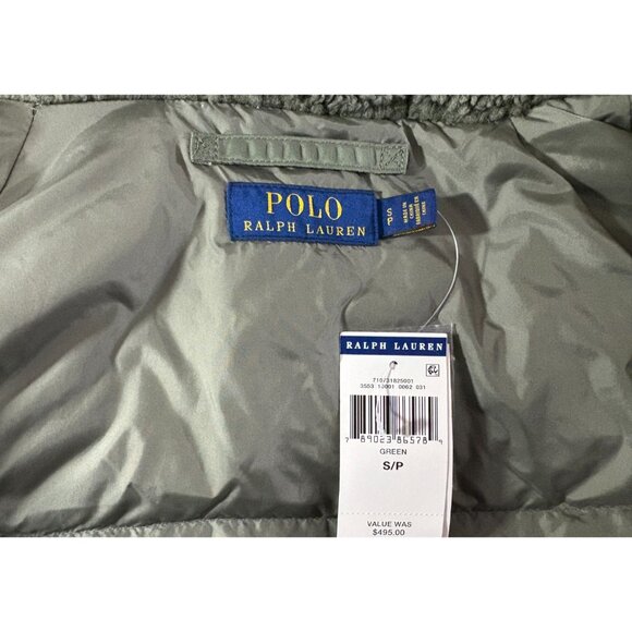 Polo Ralph Lauren Hooded Faux Fur Trim Down Parka jacket sz S c: Olive NWT $495 - Picture 13 of 13